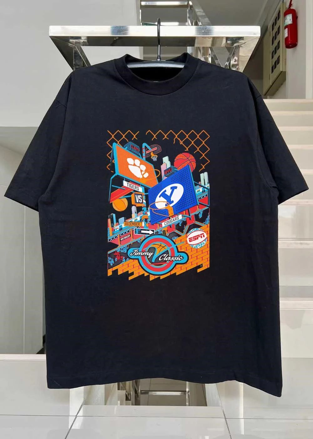 Jimmy V Classic Clemson vs BYU Basketball Graphic Sports T-Shirt