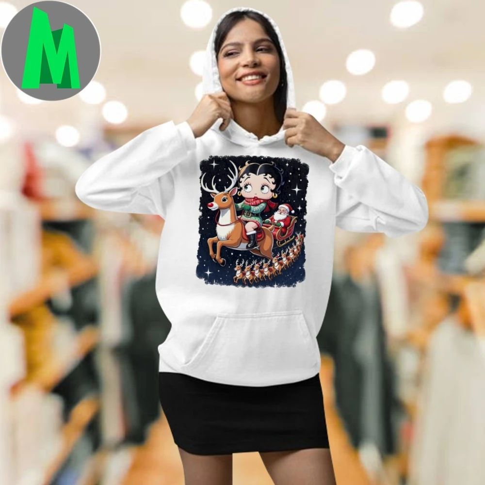 Betty Boop With Rudolph Christmas Shirt