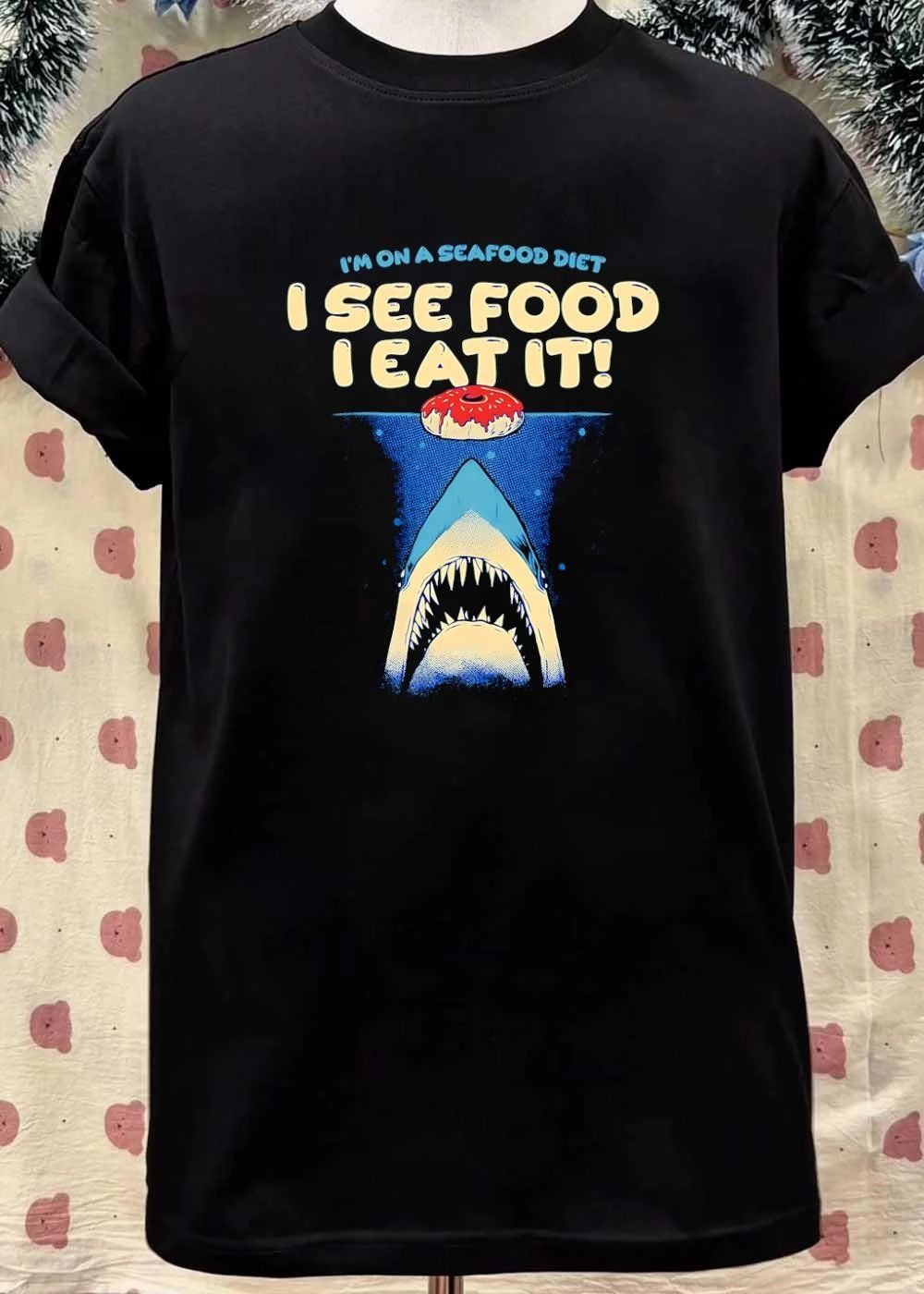 Seafood Diet I See Food I Eat It Shark Donut Shirt