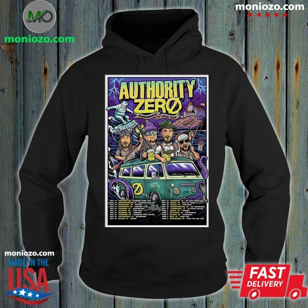 Authority Zero European 2026 Tour Poster T-Edition For Fan Shirt