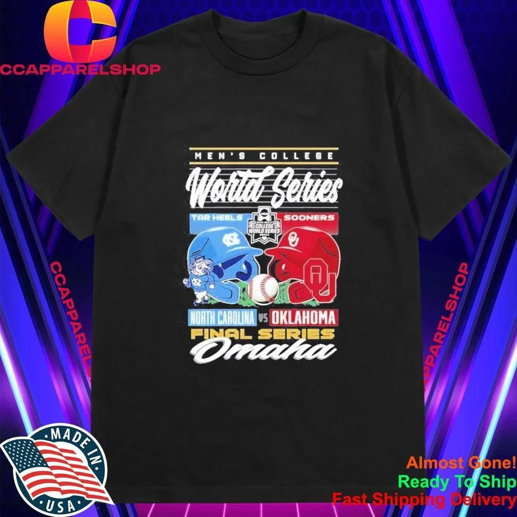 North Carolina Tar Heels vs Oklahoma Sooners 2026 College World Series Championship Matchup helmet Shirt