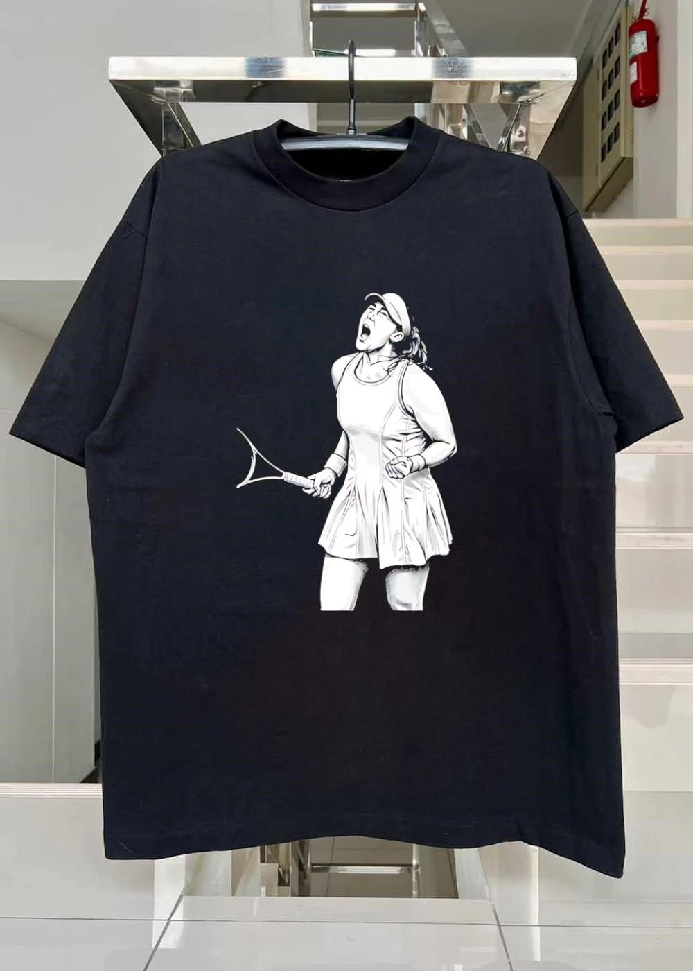 Tennis Player Celebrating Victory Power Grit Determination Unisex T-Shirt