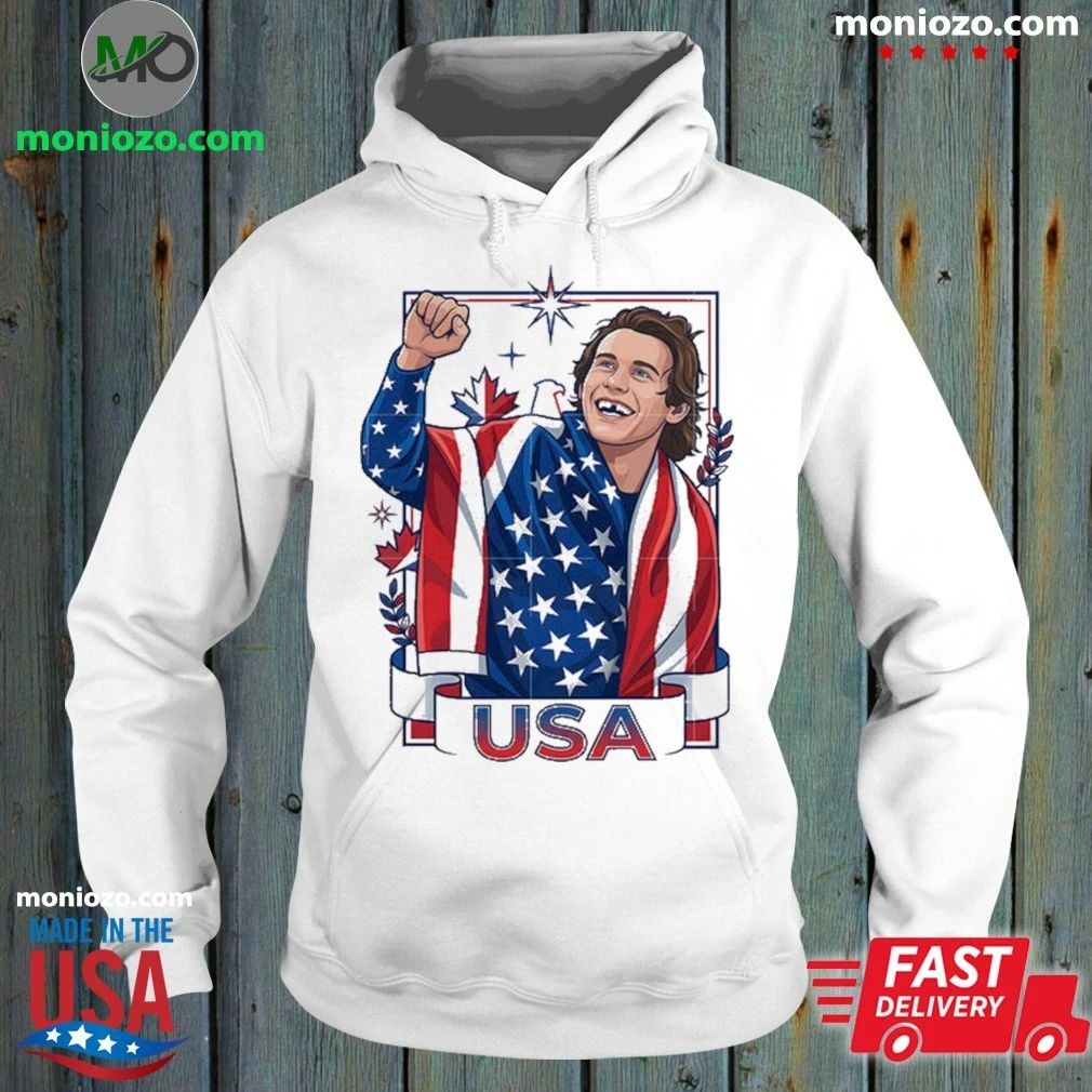 Jack Hughes Usa Gold Hockey Shirt