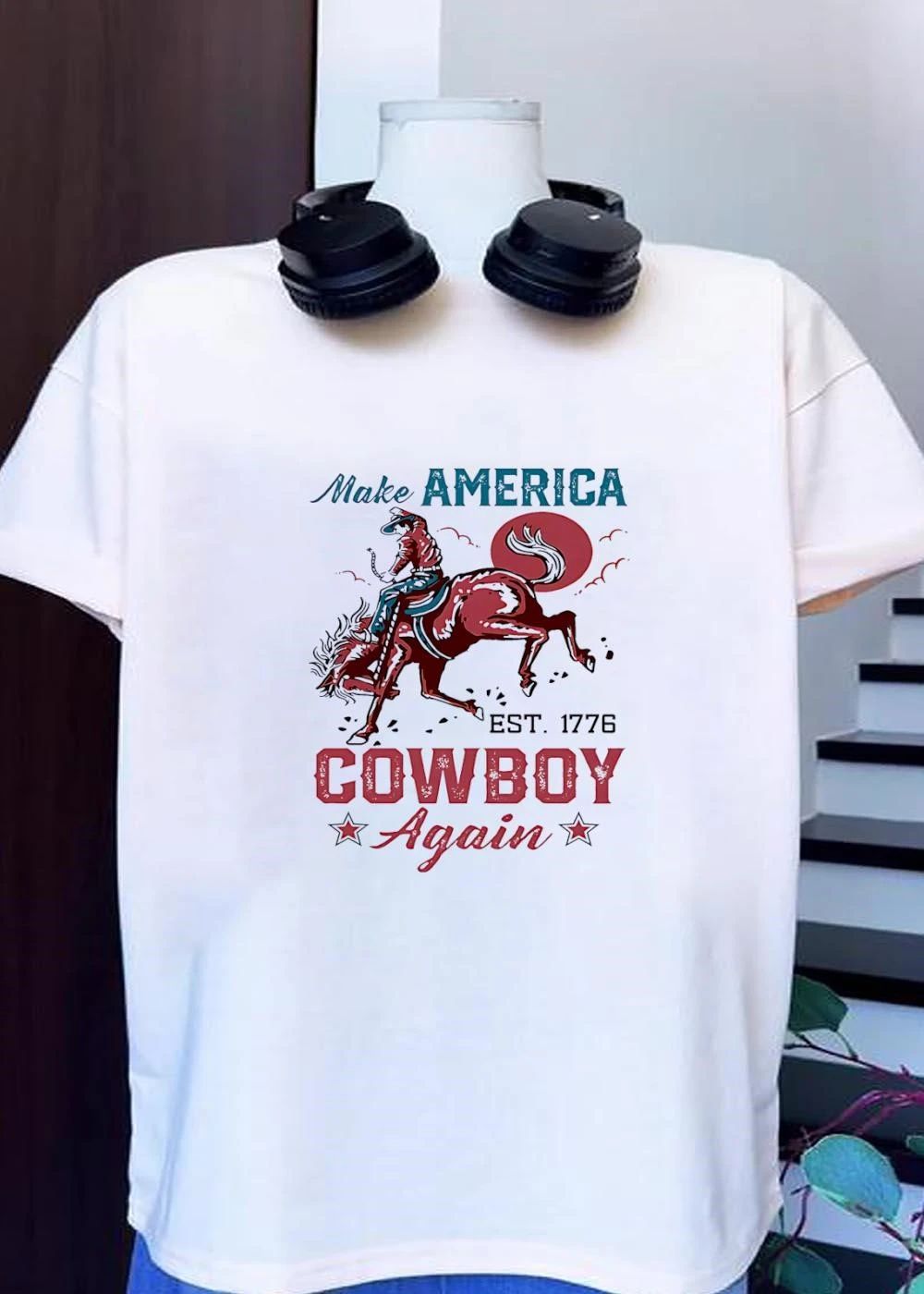 Make America Est 1776 Cowboy Again T-Shirt