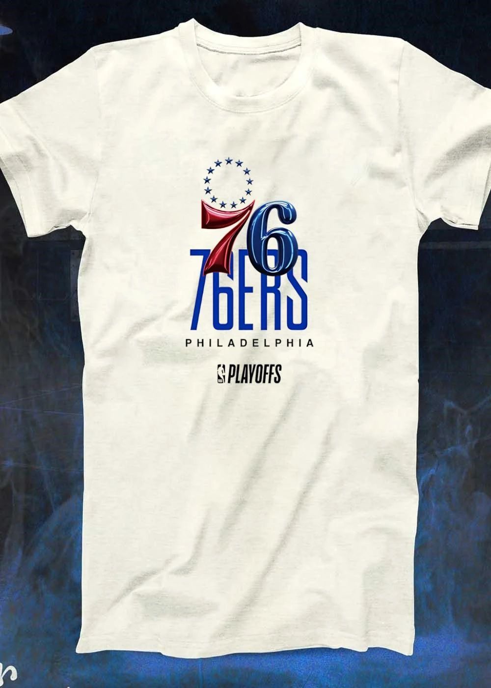 Philadelphia 76ers NBA Playoffs Team Logo White Shirt