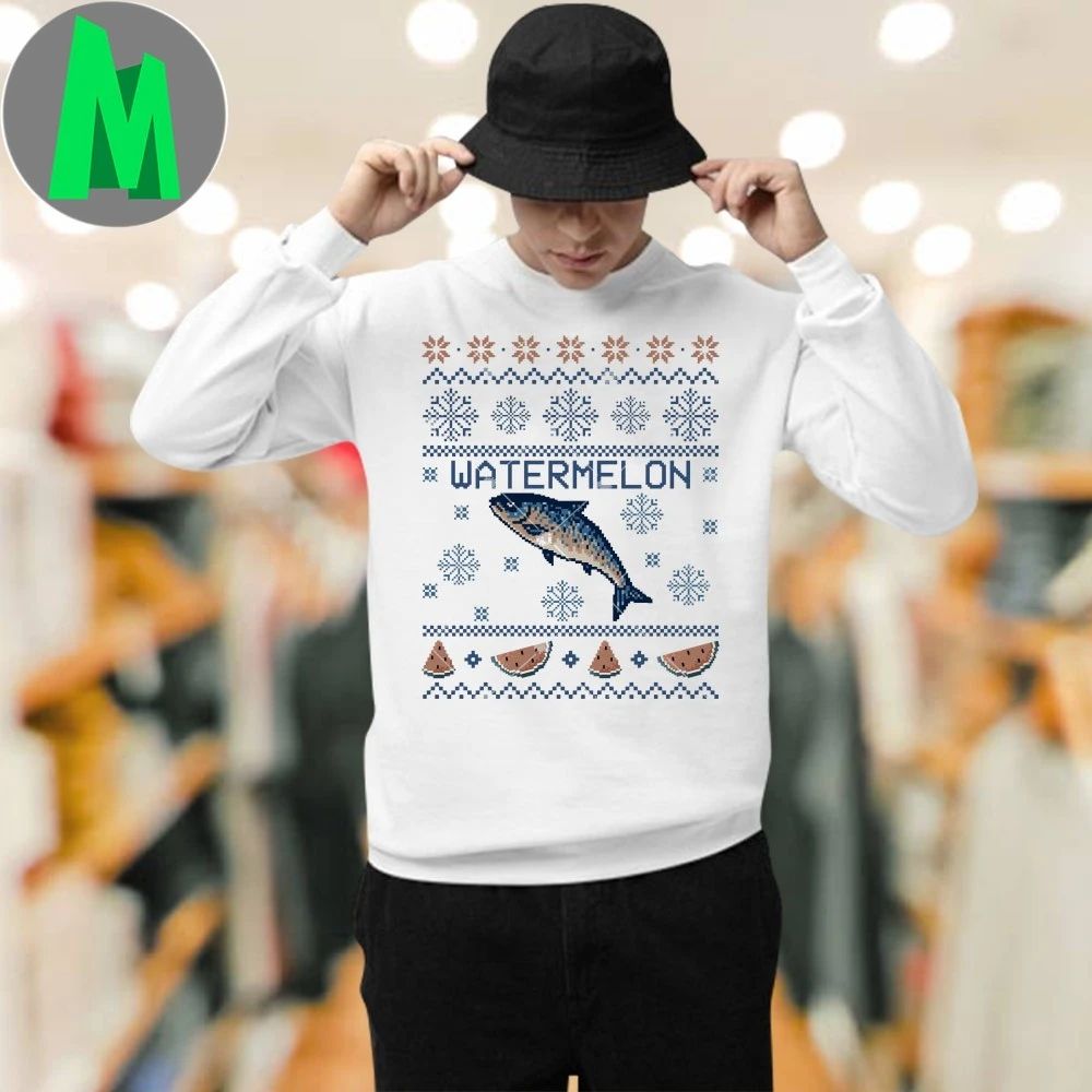Watermelon Fish Ugly Christmas T-Shirt