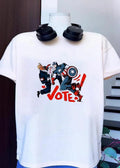 Captain America punch Donald Trump vote cartoon shirt