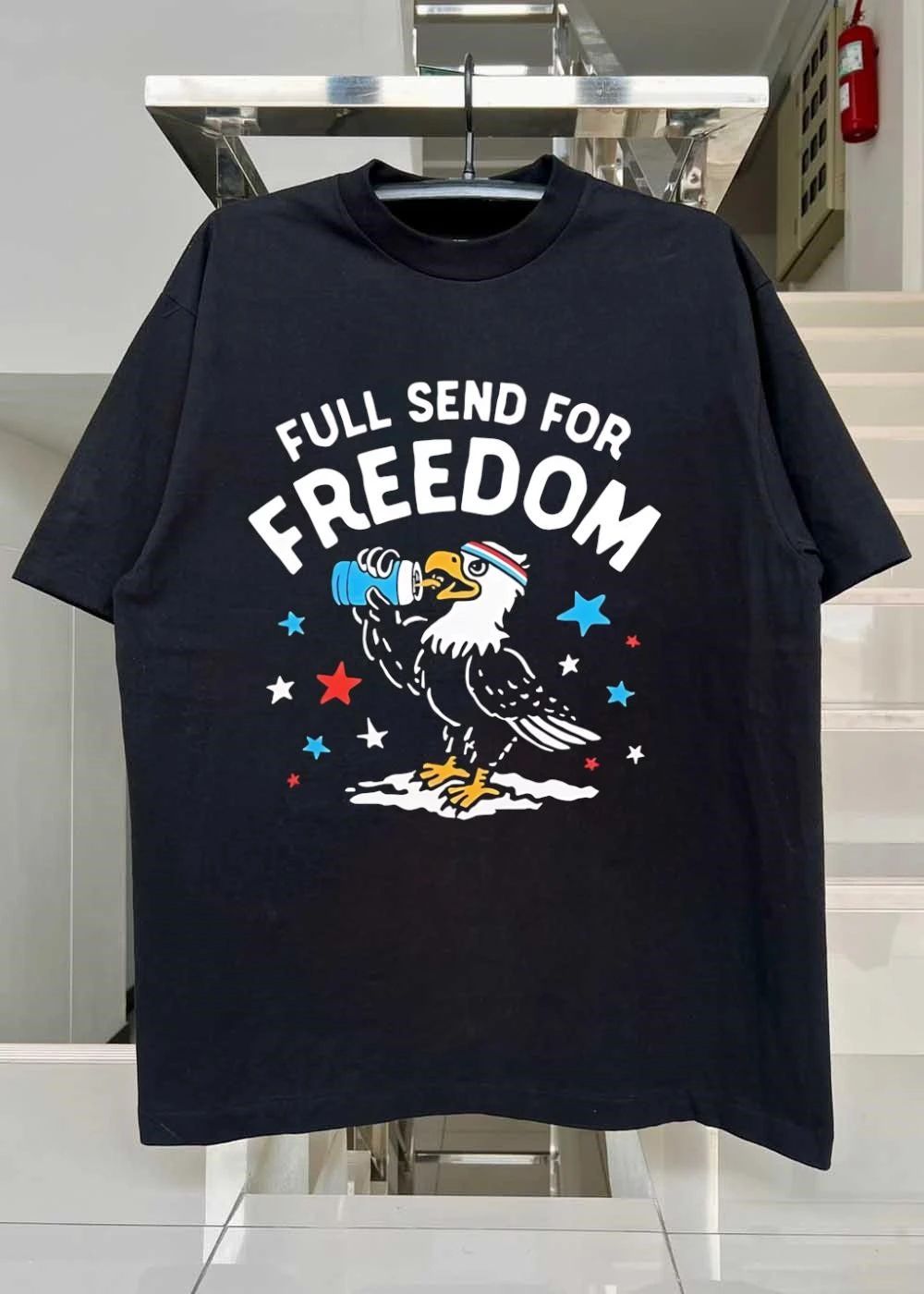 Full Send for Freedom Eagle Drinking Beer Shirt