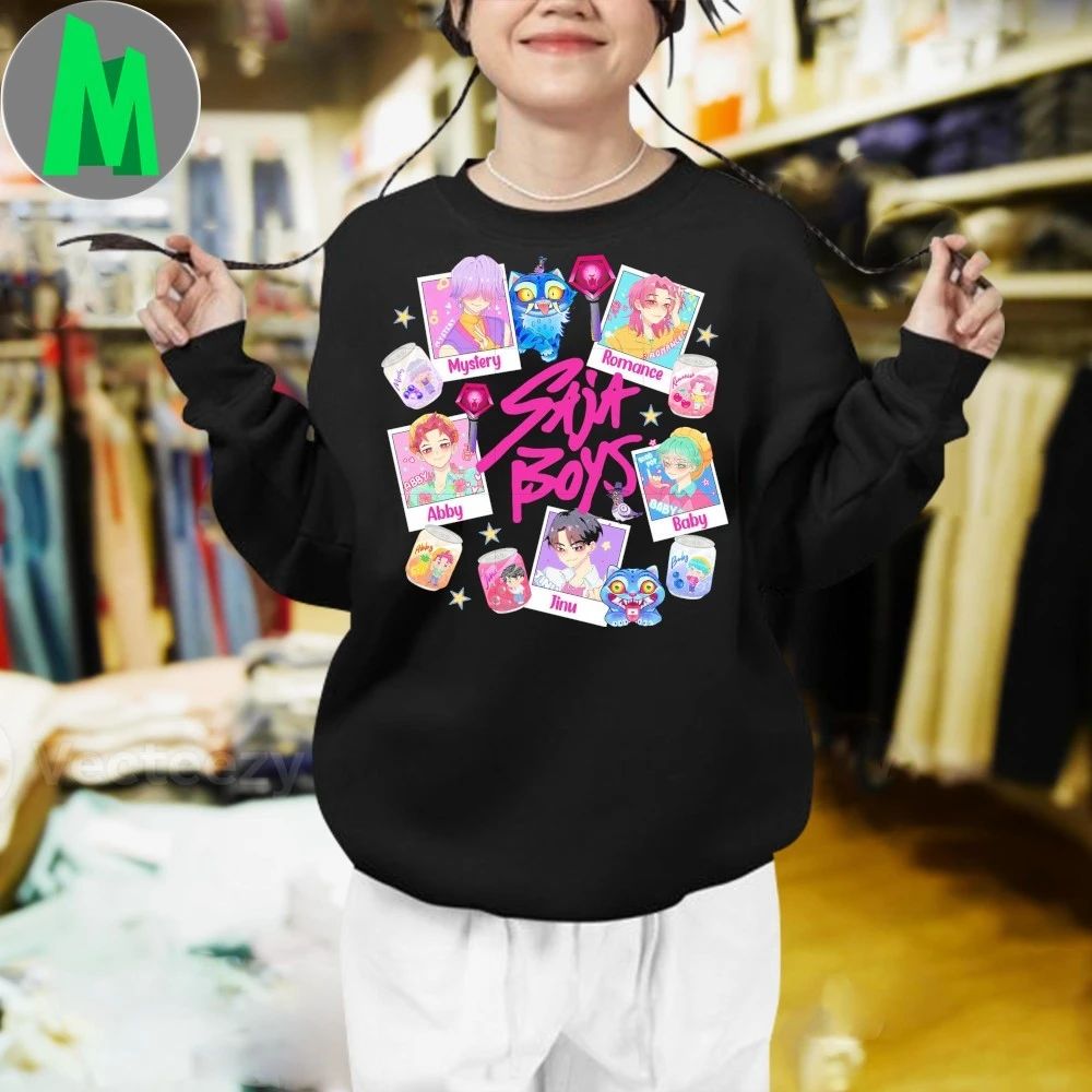 Saja Boys polaroid style kpop demon hunters saja boys names shirt