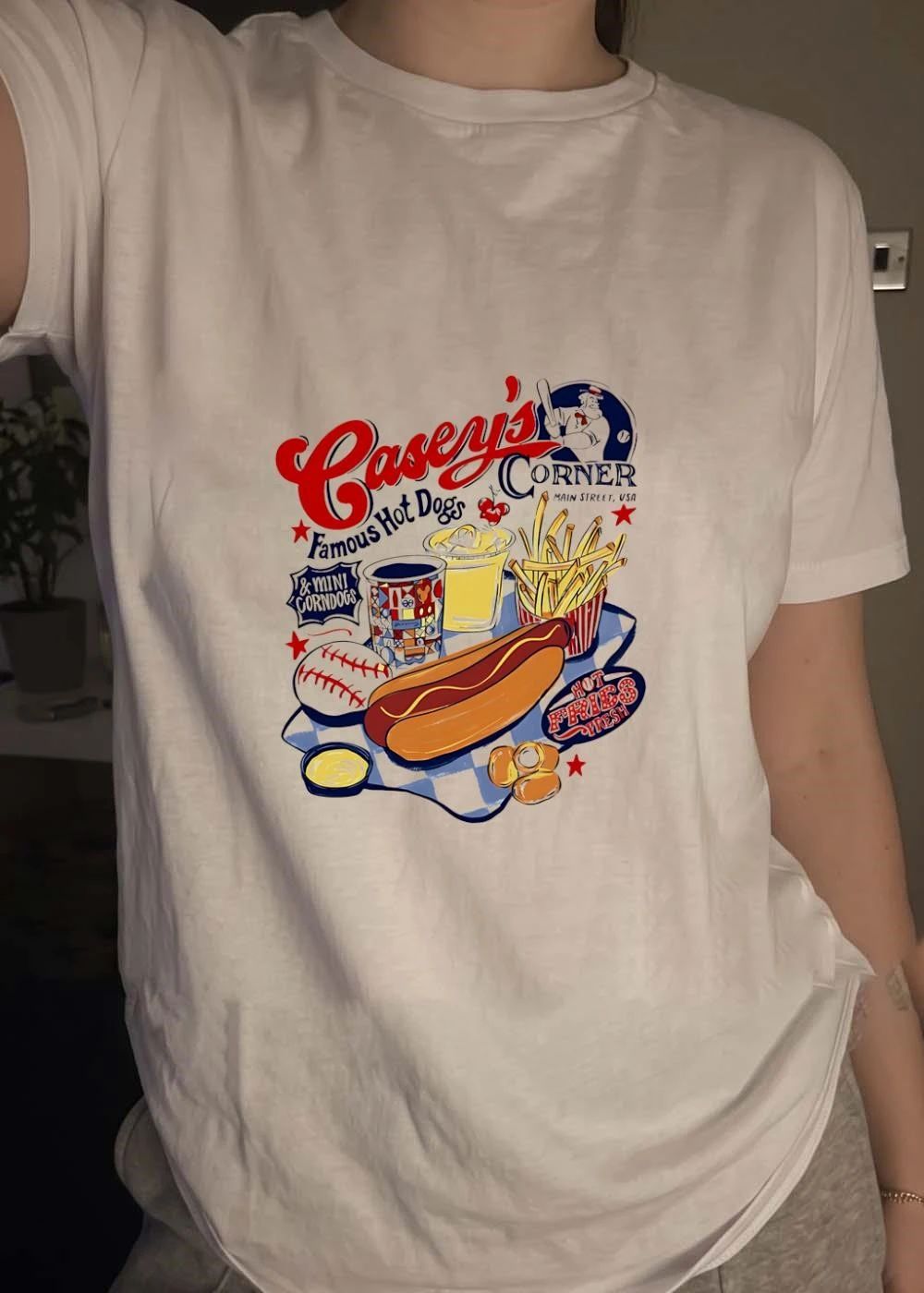 Casey’s Corner Famous Hot Dogs Baseball Player Shirt