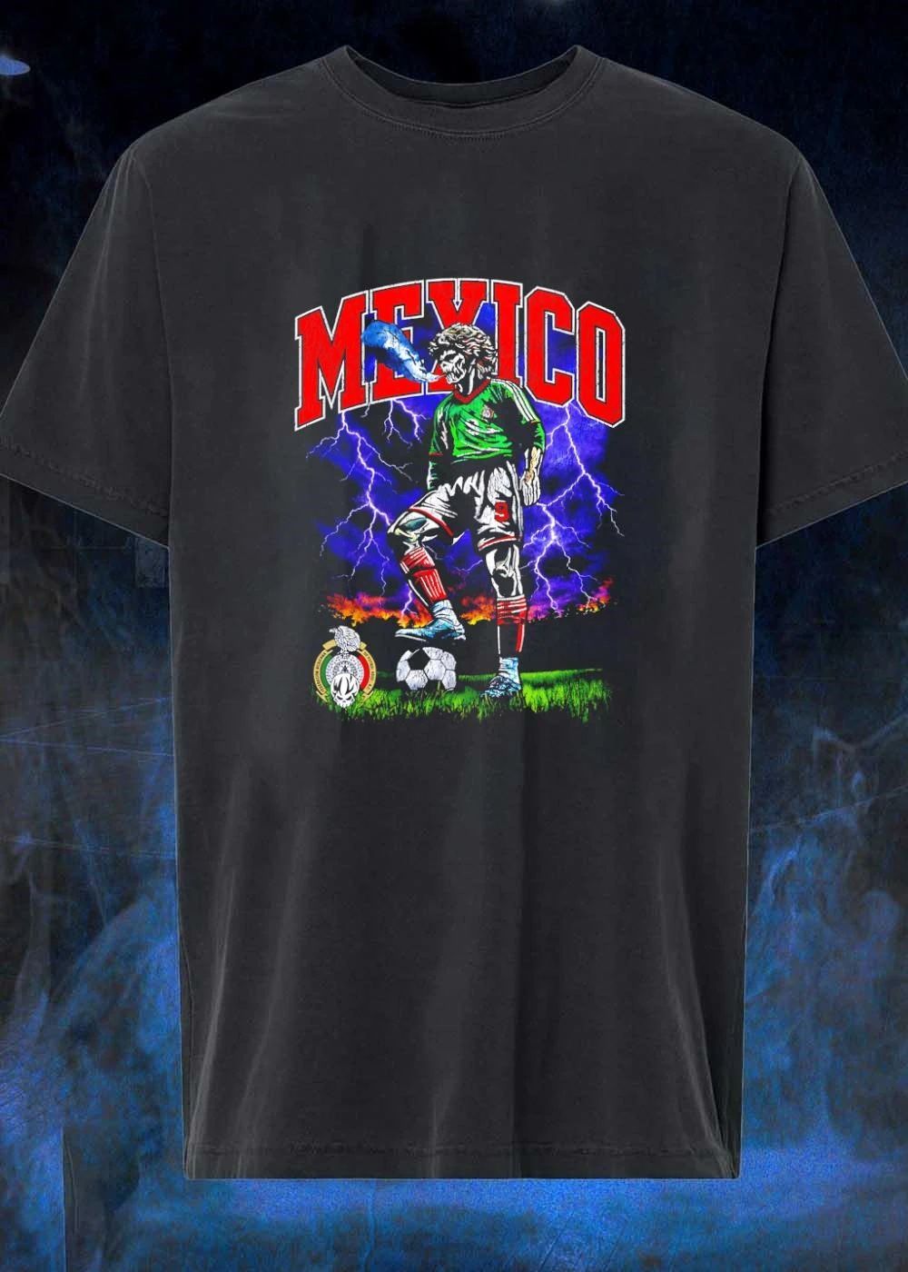 Federacion Mexicana de Futbol Asoc AC Skeleton Soccer Player Mexico T-Shirt