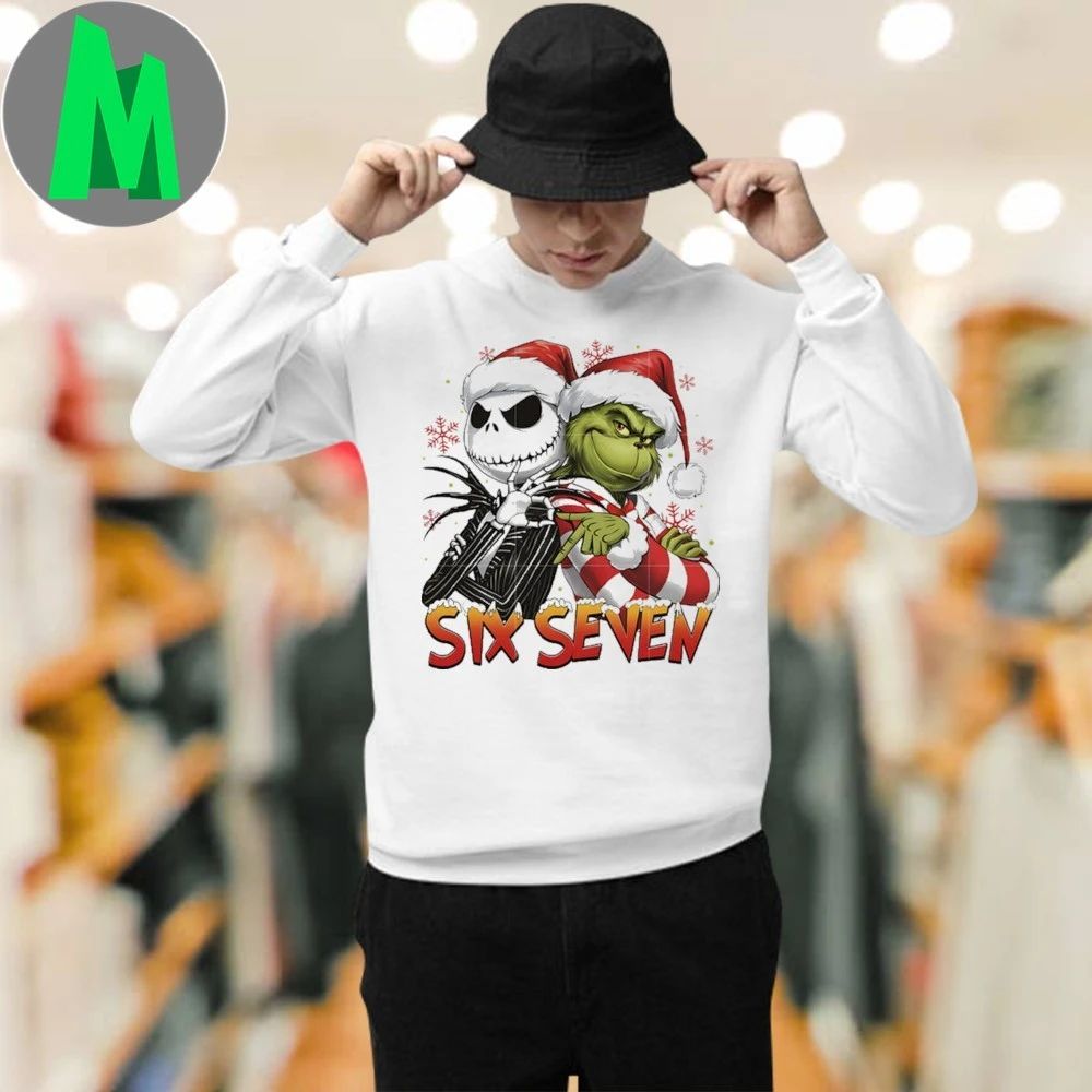 Jack skelington and grinch meme png, six seven meme