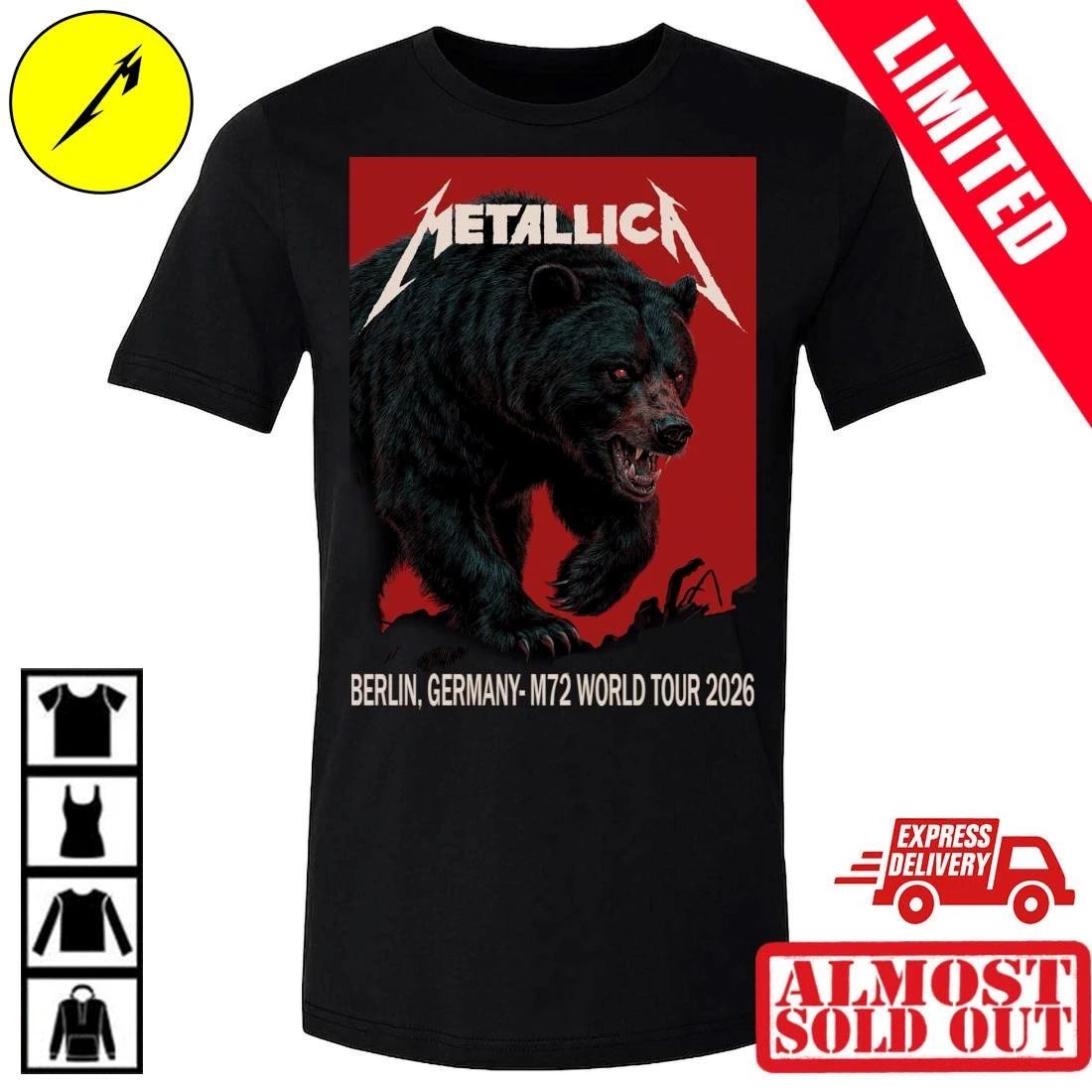 Metallica Germany Tour Merchandise Shirt Berlin Olympiastadion 2026