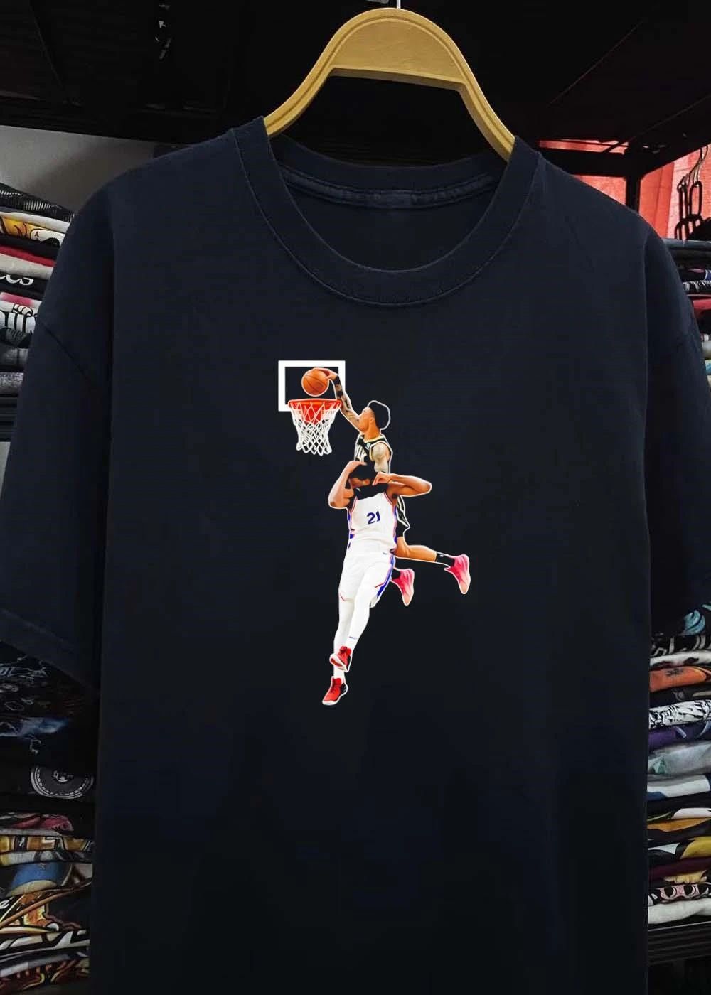 John Collins Joel Embiid NBA Poster Dunk Highlight Atlanta Hawks 76ers 2026 Season Shirt