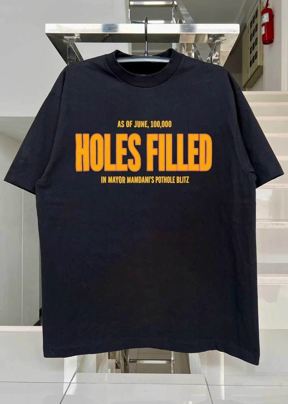 As of June 100000 Holes Filled in Mayor Mamdani’s Pothole Blitz shirt