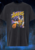 Lakers Apparel Skeleton Dunking Basketball Through Shattered Glass Los Angeles Lakers shirt