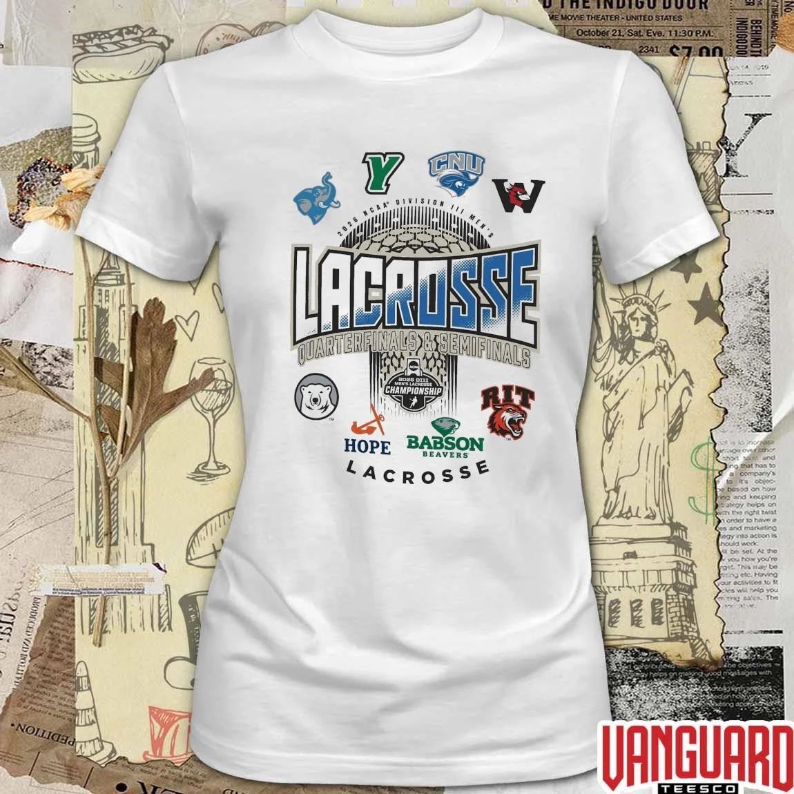 2026 NCAA Division III Men’s Lacrosse Quarterfinals and Semifinals Champion Logos t-shirt