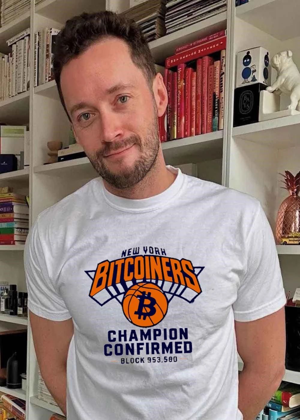 New York Bitcoiners Champion Confirmed Block 953580 Basketball T-Shirt