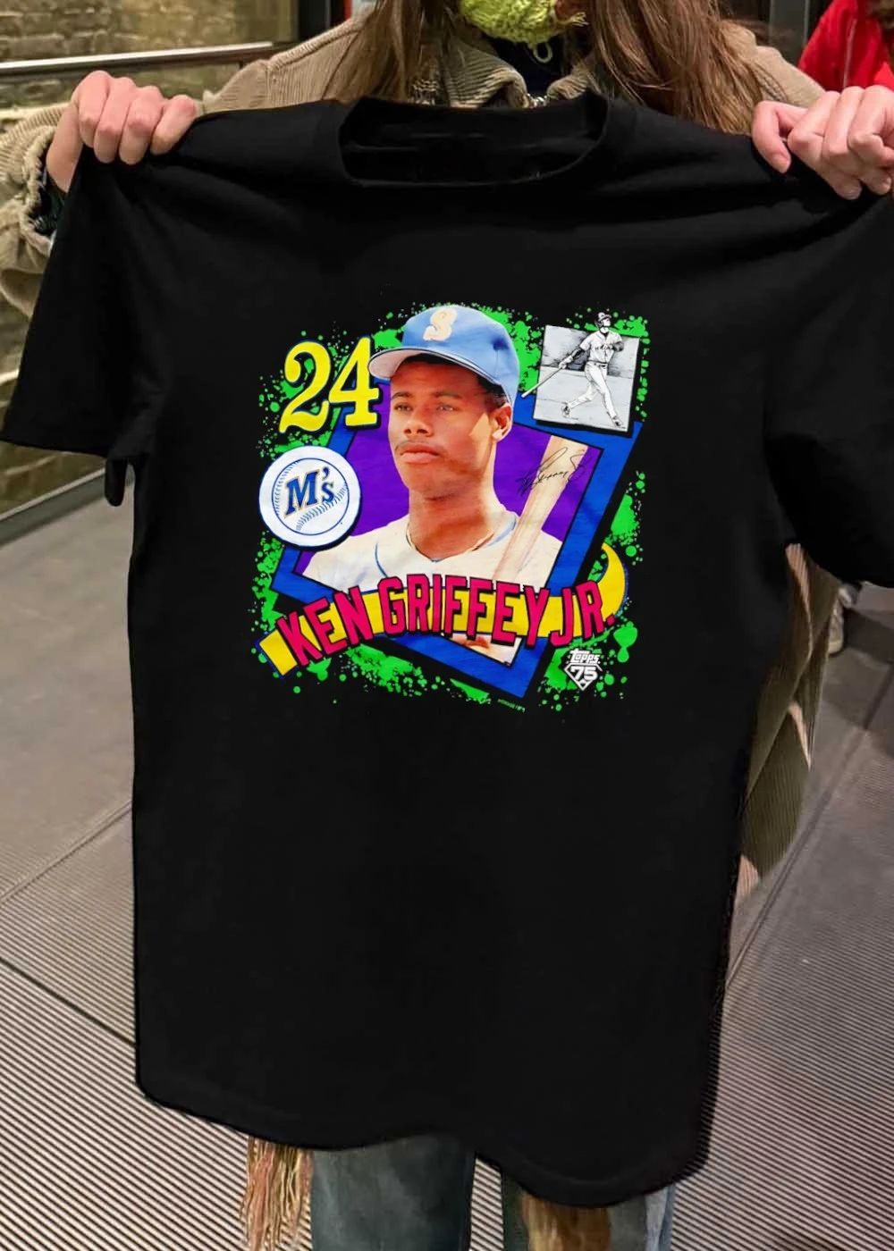 Ken Griffey Jr 24 Topps 75 Seattle Mariners baseball player shirt