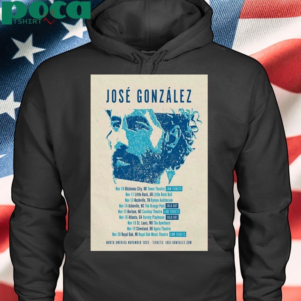 Jose Gonzalez North America Tour 2025 Poster T-shirt