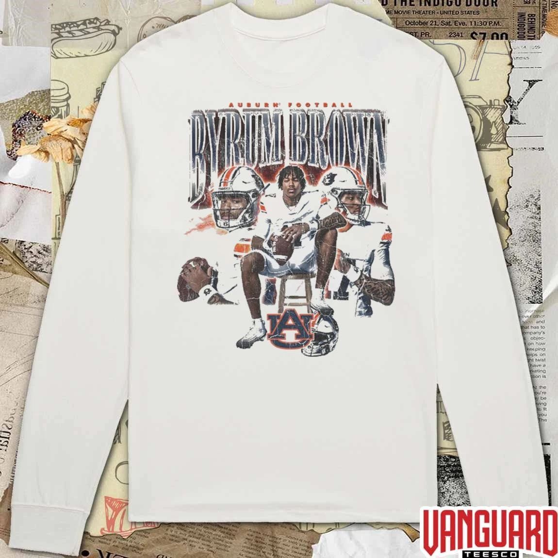 Byrum Brown Auburn Tigers Football Retro 90s NCAA Vintage t-shirt