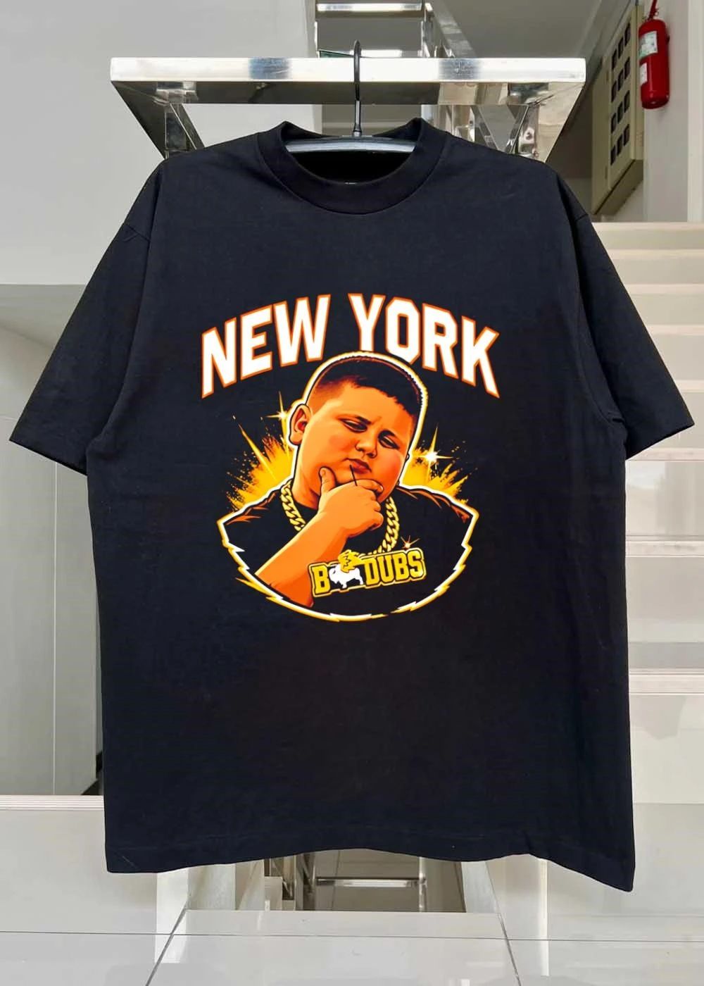 B Dubs New York Boy Thinking Gold Chain T-Shirt