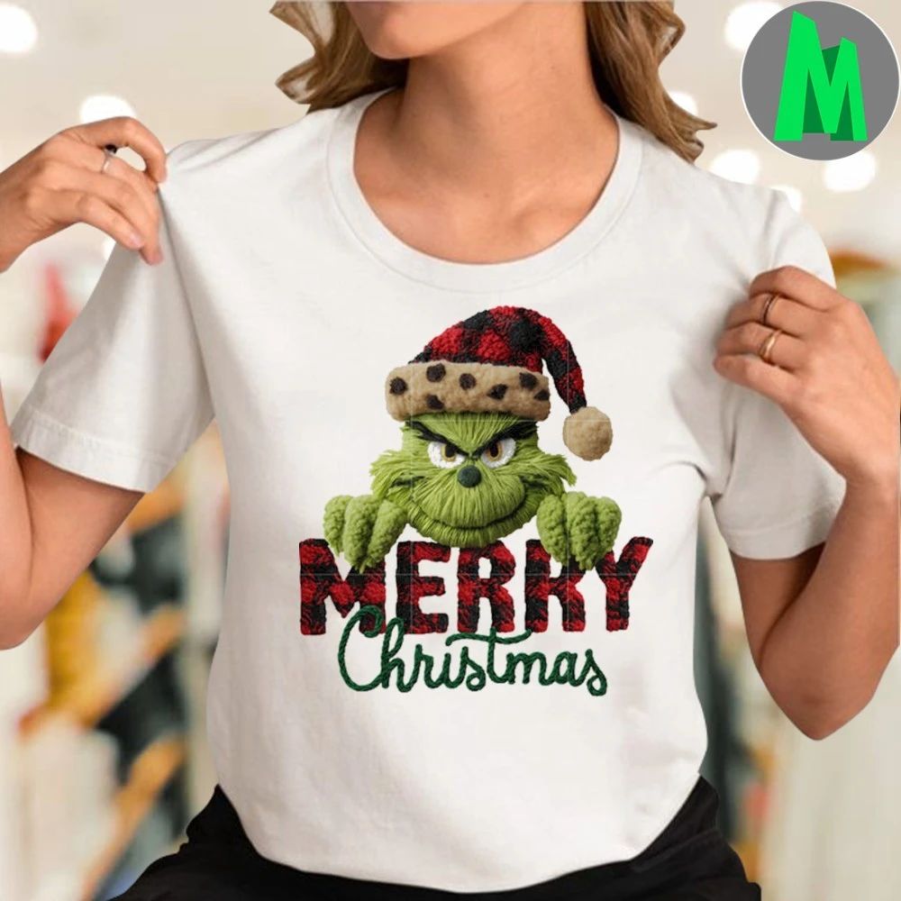 Grinch merry christmas patchwork merry christmas shirt