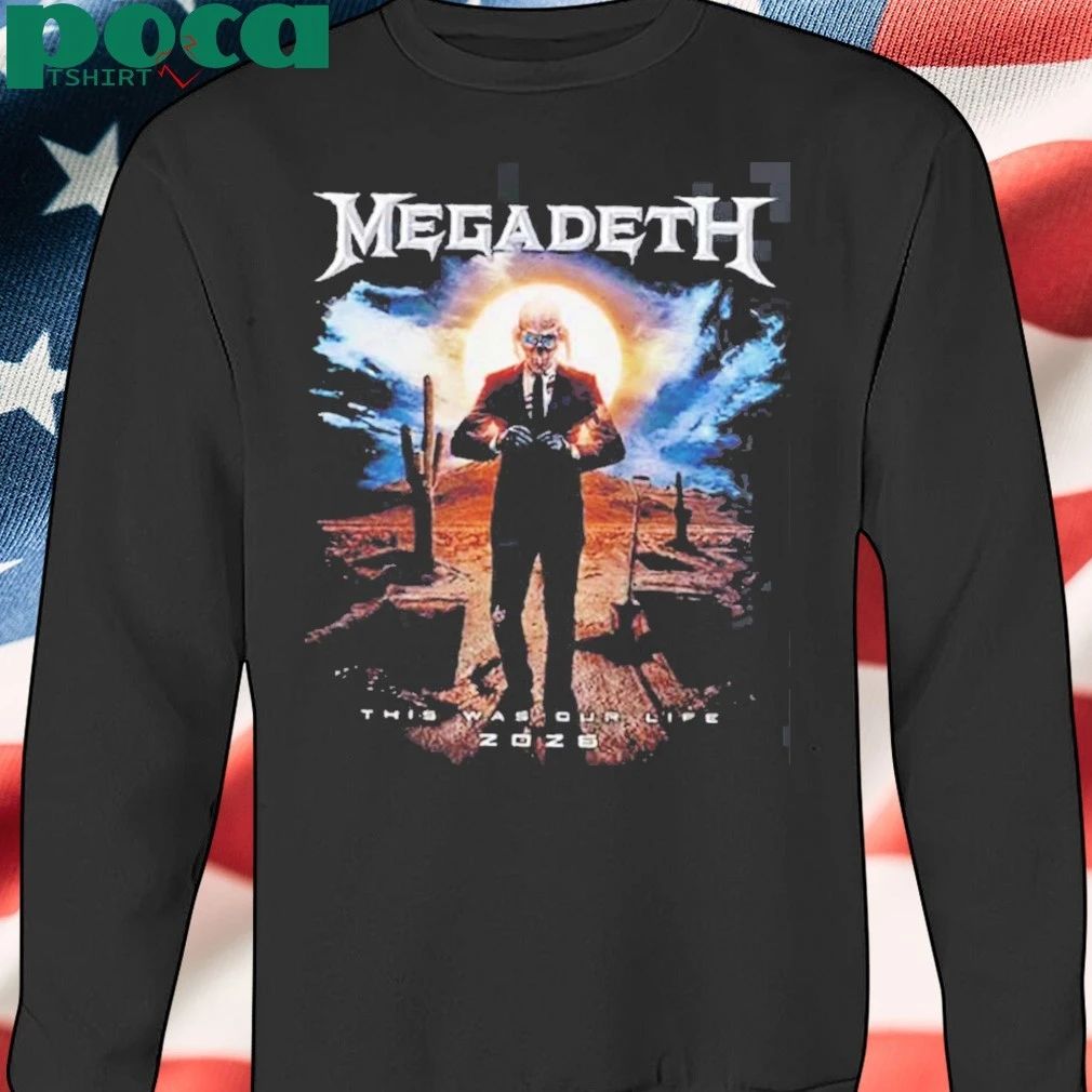 Megadeth This Was Our Life 2026 Latin America Tour Merch Official Gentle Vic Rattlehead With Dates Back T-Shirt