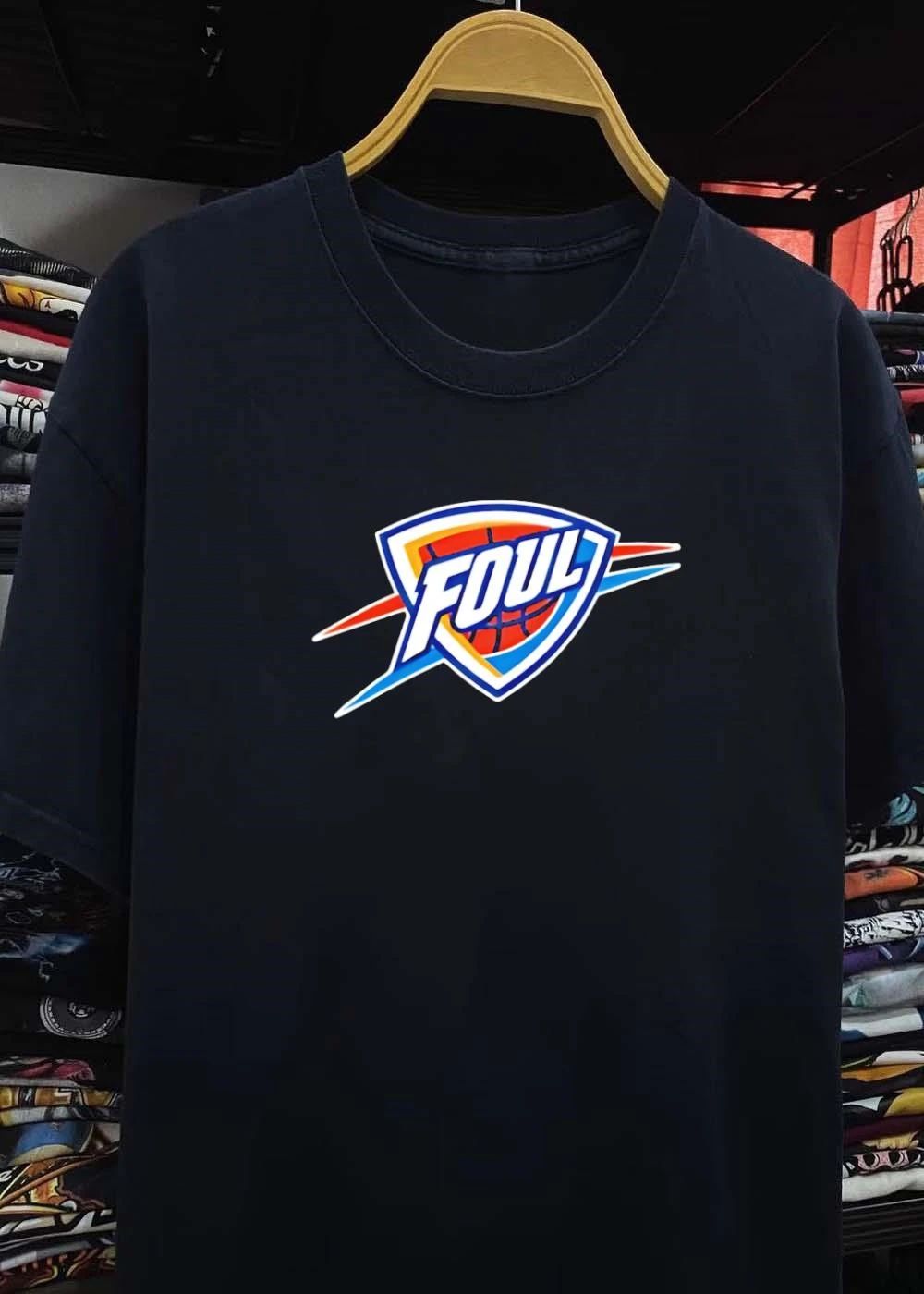 Oklahoma City Thunder NBA Basketball team fan apparel Foul logo sport shirt