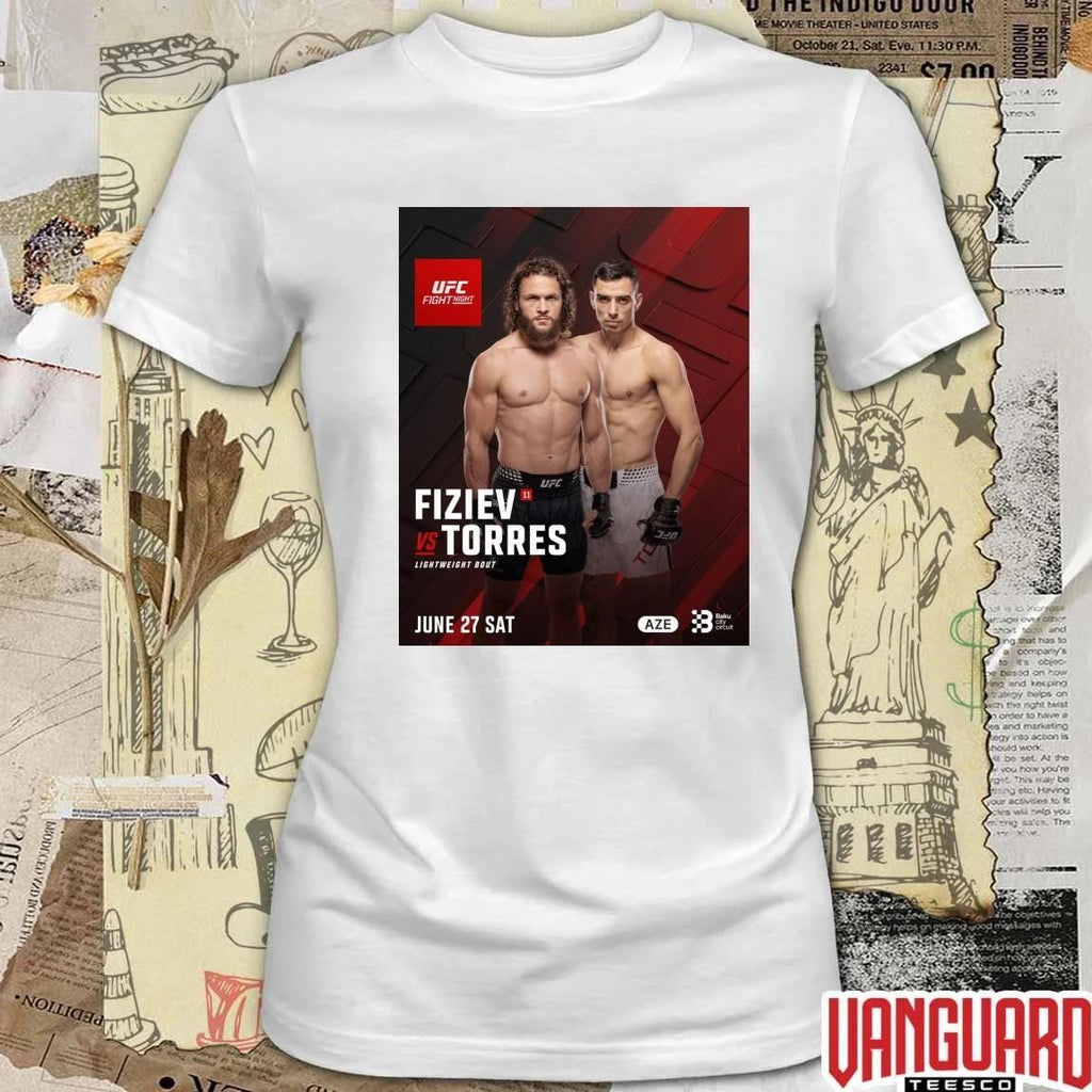 UFC Fight Night Rafael Fiziev Vs Manuel Torres June 27, 2026, in Baku, Azerbaijan Poster t-shirt