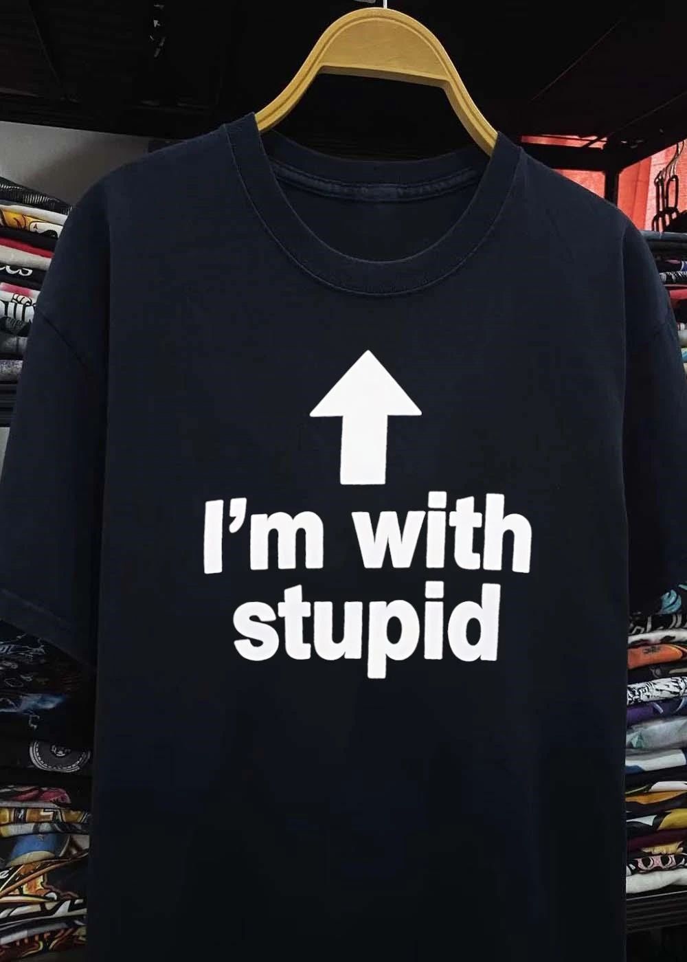 Novelty Apparel I am with stupid Shirt
