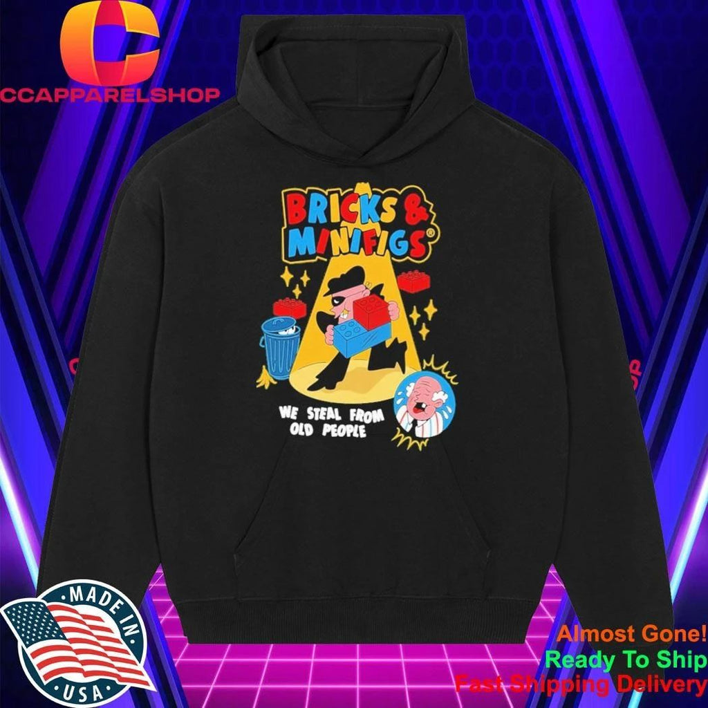 Robber Character We Steal From Old People Spotlight Scene Bricks And Minifigs Shirt