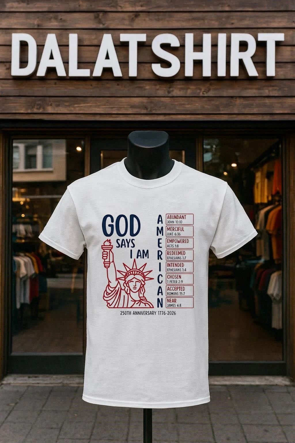 God Says I Am American Christian 250th Anniversary Bible shirt