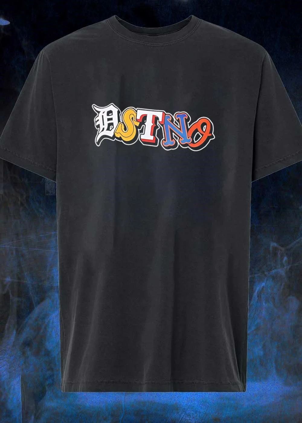 DSTNO Detroit Tigers Yellow White Navy Orange MLB Team Logo T-Shirt