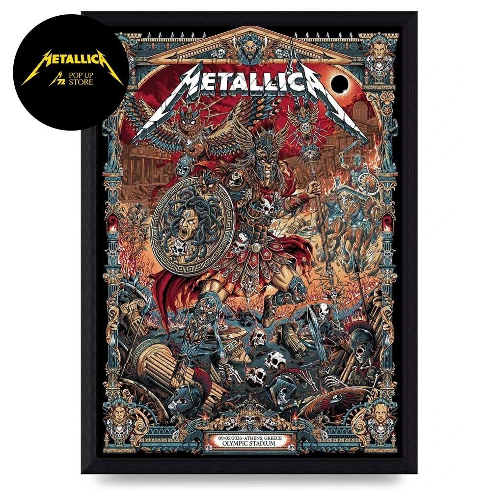 Metallica Athens Olympic Stadium Greece OAKA 2026 May 5th Wall Art Poster Canvas
