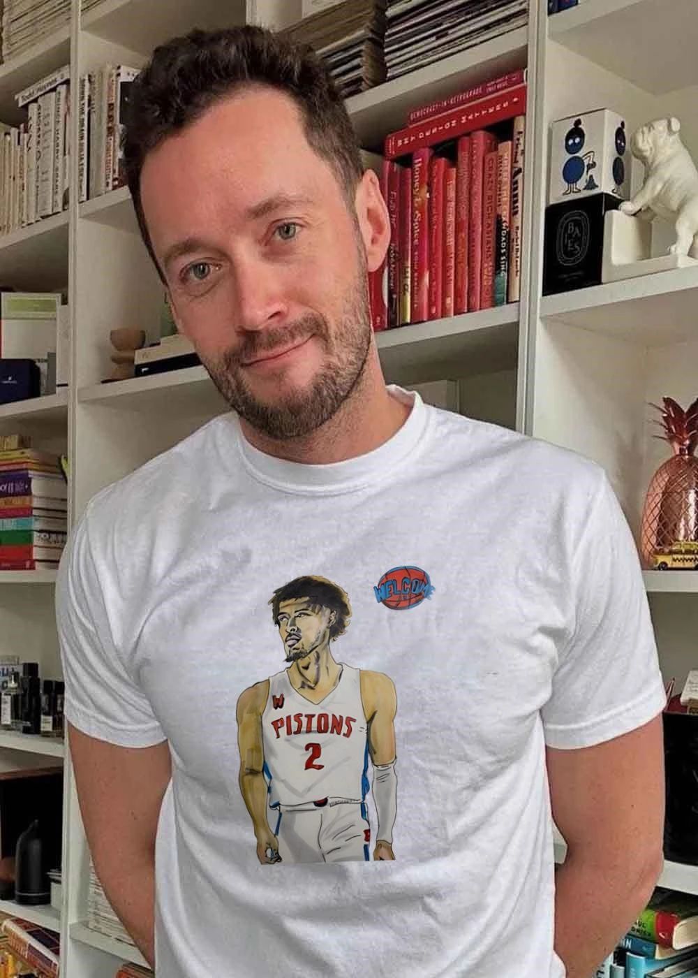 Hand-Drawn Cade Cunningham Portrait Welcome Detroit Pistons T-Shirt