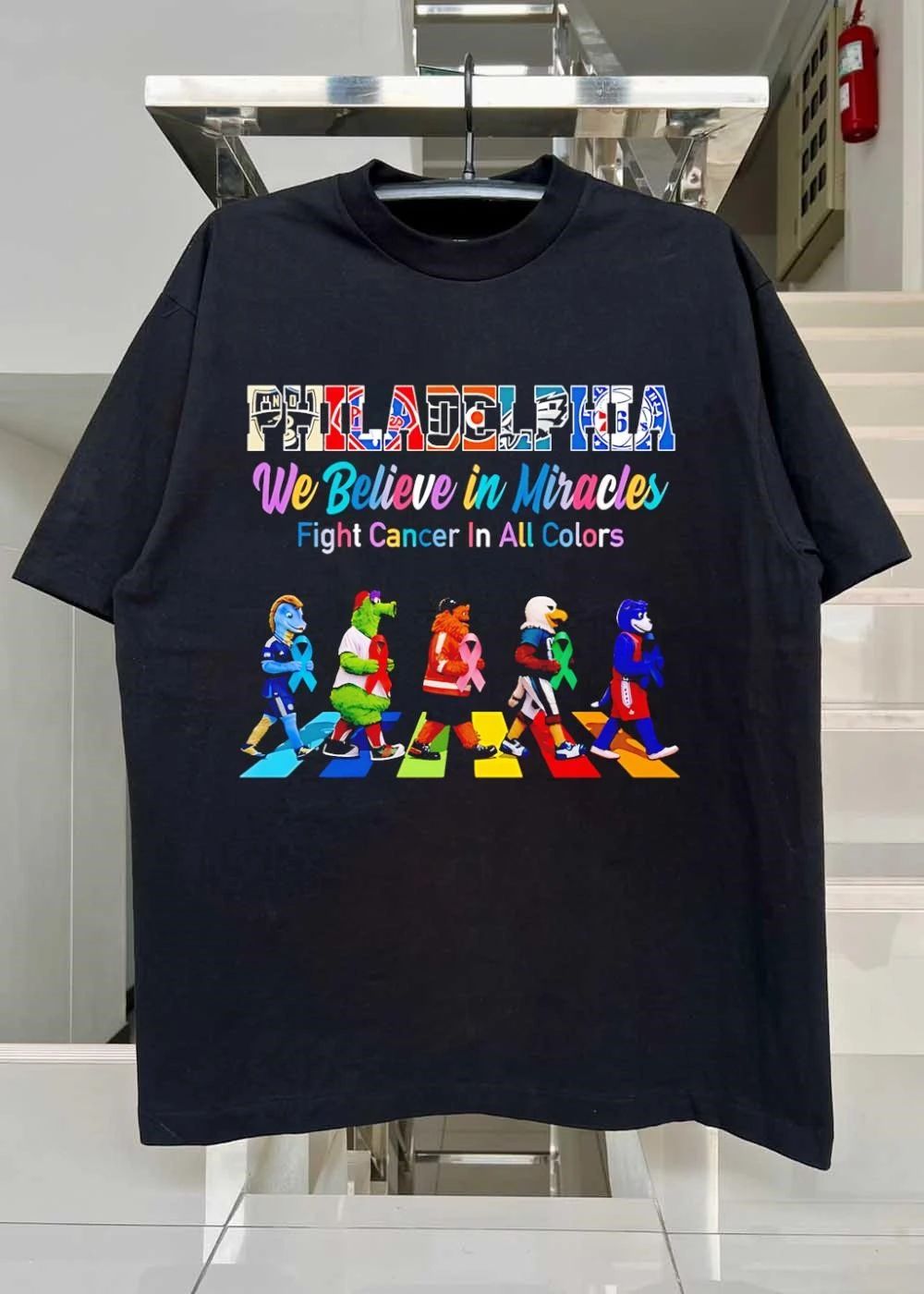 Philadelphia We Believe In Miracles Fight Cancer In All Colors Sports Mascots shirt