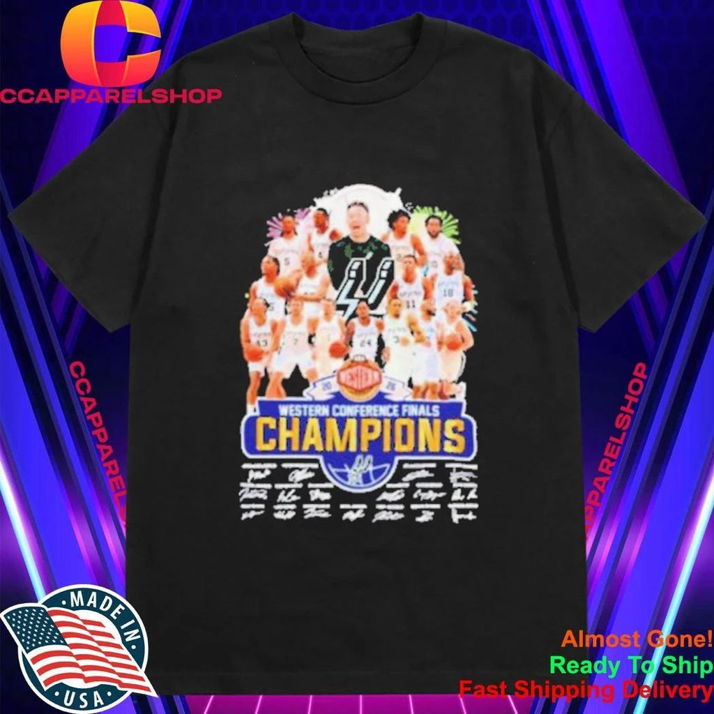 San Antonio Spurs Basketball Western Conference Champions 2026 signatures Shirt