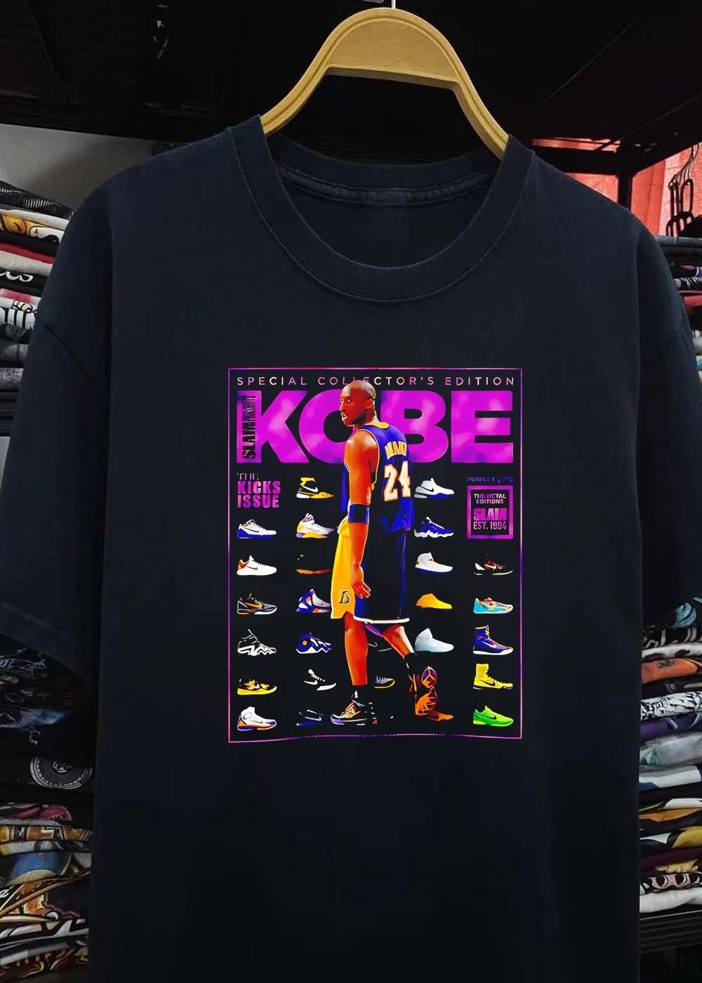 Kobe Bryant Los Angeles Lakers NBA SLAM the kicks issue shirt