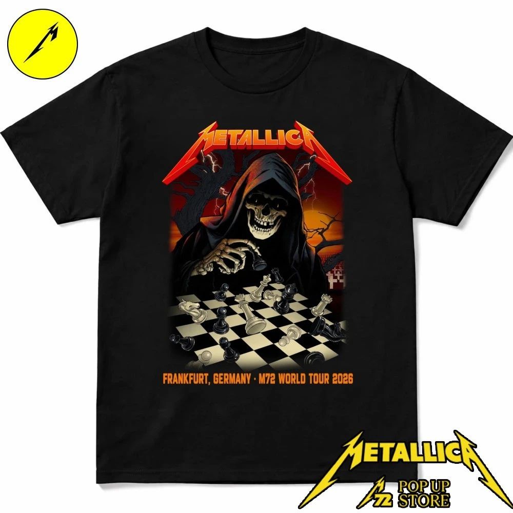 Metallica Frankfurt 2026 Shirt Vance Kelly Grim Reaper Chess Concert Tee