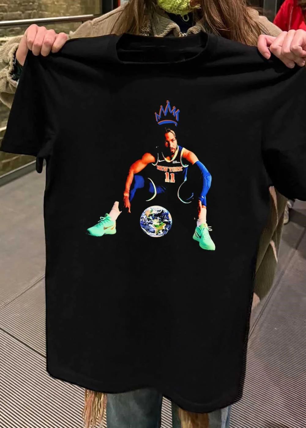 Jalen Brunson Sitting on the Globe New York 11 King Crown shirt