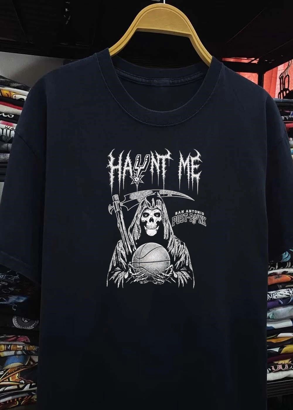 Haunt Me Grim Reaper Basketball San Antonio Spurs Post-Punk T-Shirt