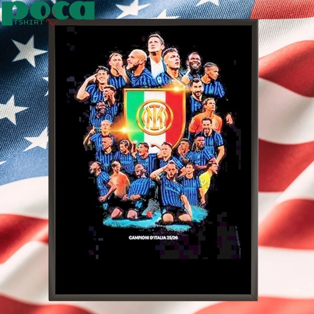 Inter Milan CAMPIONI D’ITALIA 2025 2026 Season Champion Serie A Italia Two Sided T-Shirt