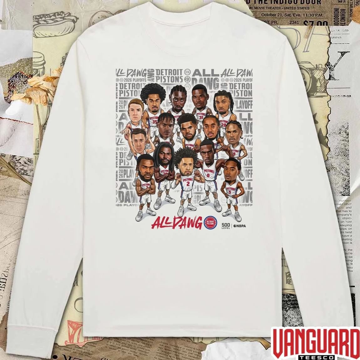 All Dawg Detroit Pistons Playoffs 2026 Caricature NBA Basketball Eastern Conference t-t-shirt
