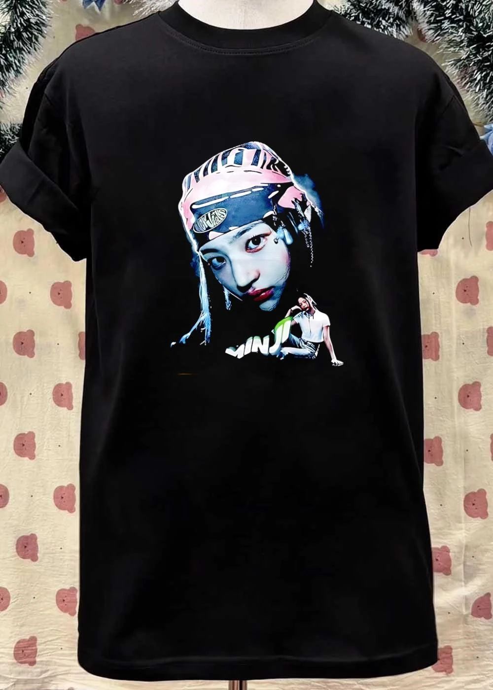 Minji Newjeans Portrait Printed Graphic shirt
