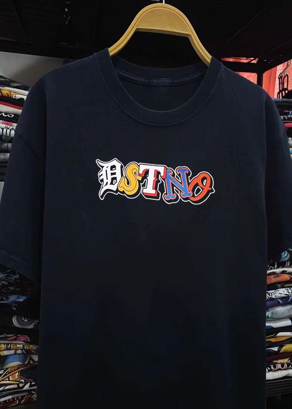 DSTNO Detroit Tigers Yellow White Navy Orange MLB Team Logo T-Shirt