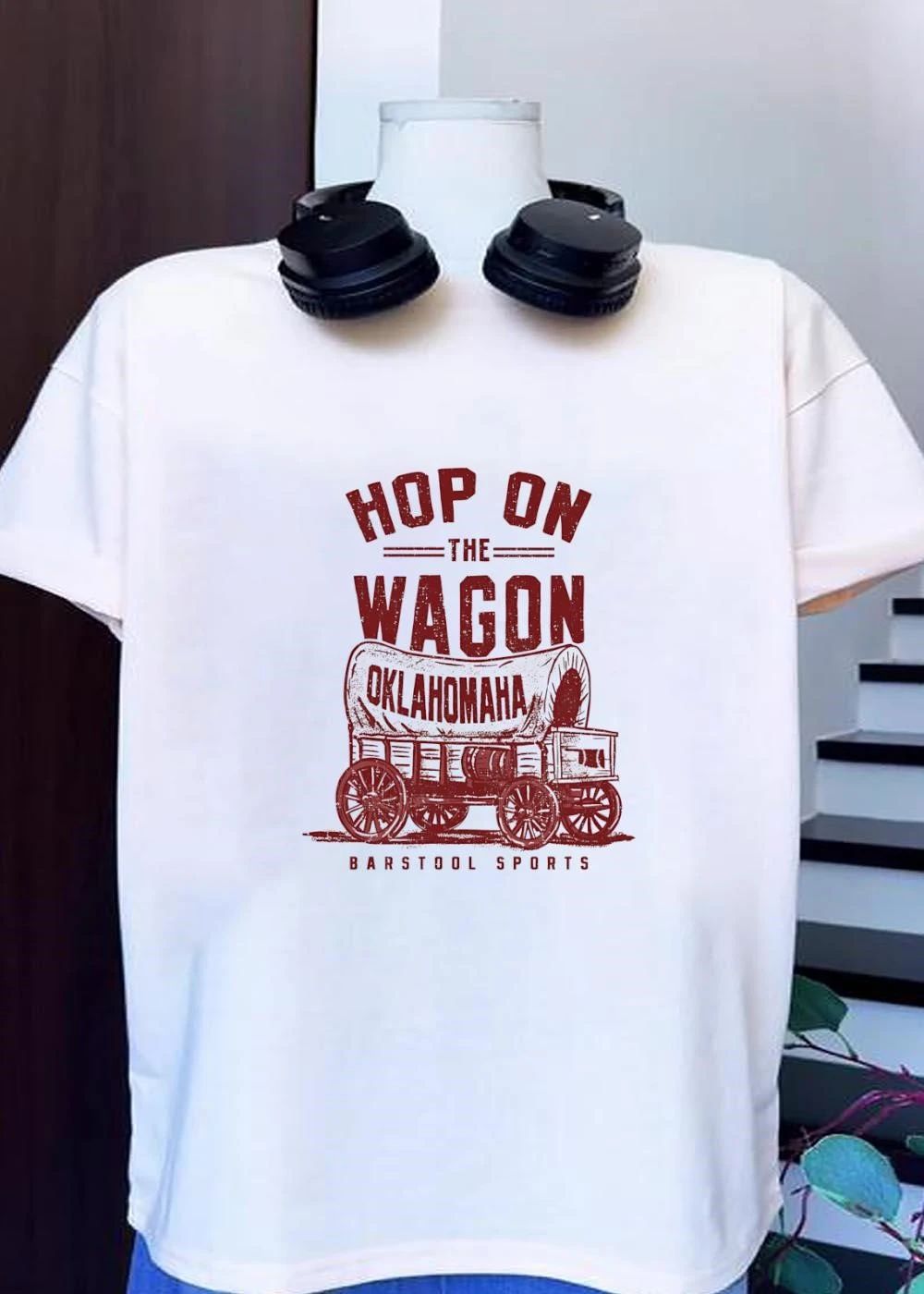 Barstool Sports Hop on the Wagon OKLOHOMAHA Oklahoma shirt