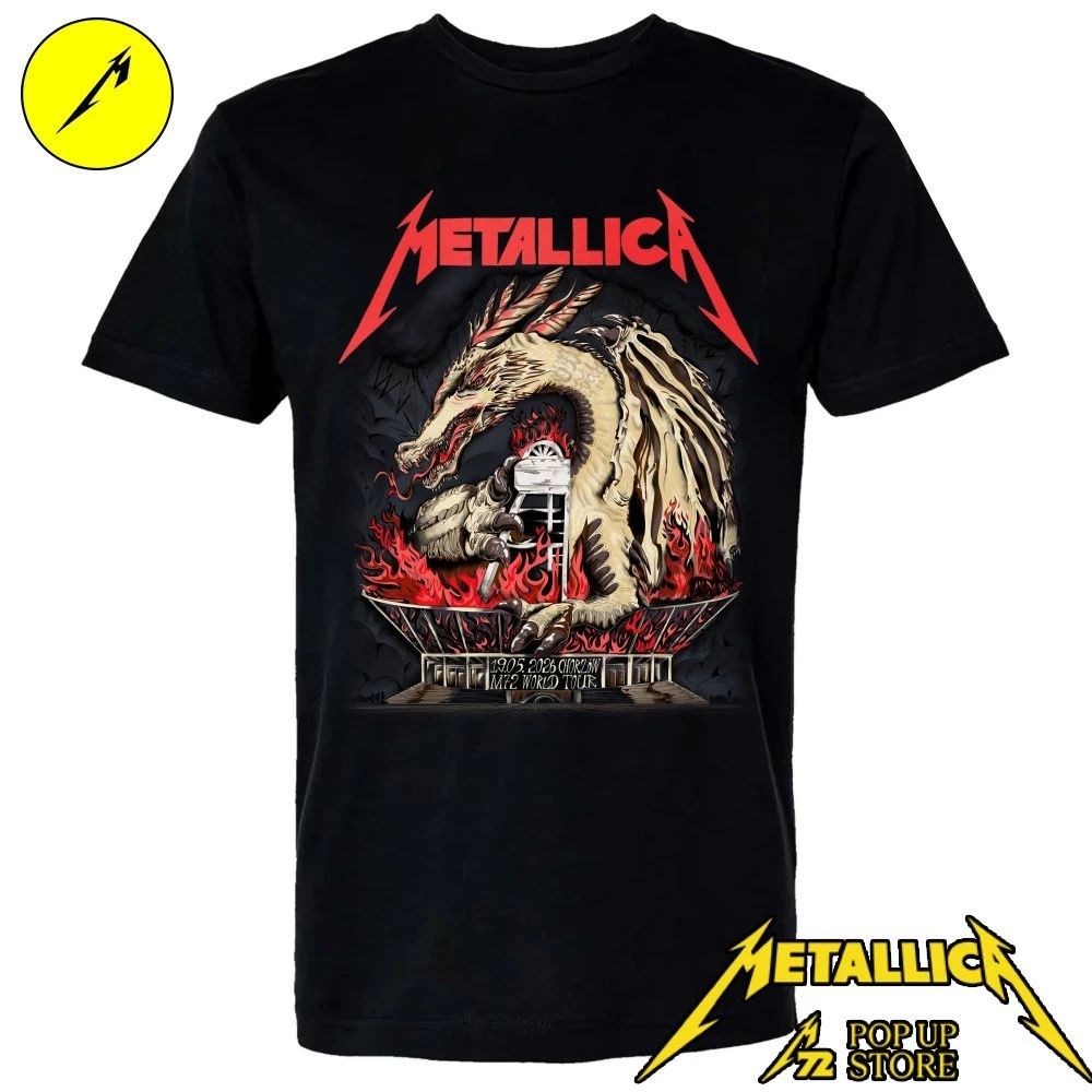 Vintage Metallica Chorzow 2026 Concert Shirt – M72 World Tour Dragon Limited Edition Merch