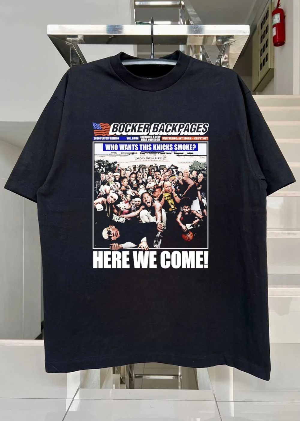 2026 Playoff Edition Vol Brun Invading A City Near You Soon Weathering Any Storm Chippy Out Who Wants This Knicks Smoke Here We Come Knicks T-Shirt