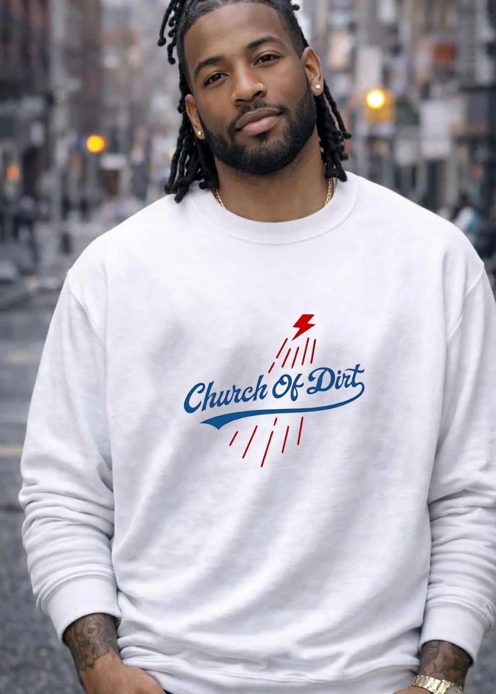 Church of Dirt Lightning Bolt Sport Shirt